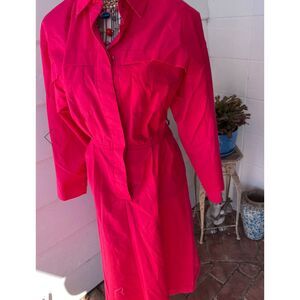 Sunshine Starshine Vintage Bright Pink Shirtdress L/XL